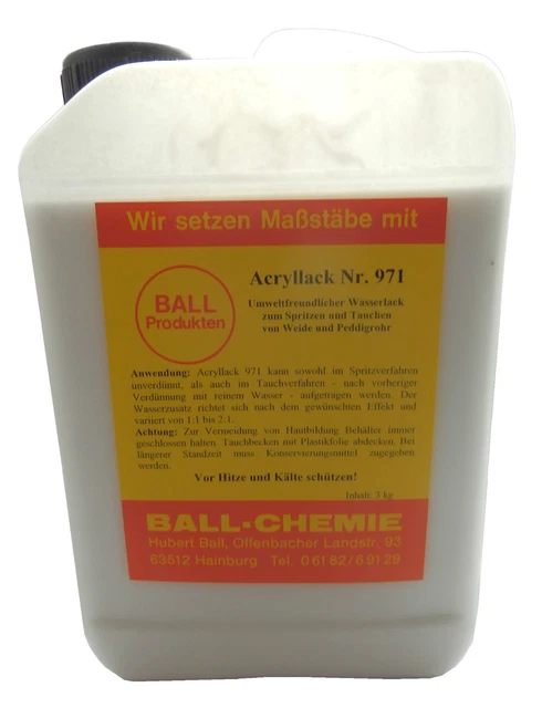 Korblack Acryllack Wasserlack 3kg tauchen v. Weide Peddigrohr Rattan Korblack Acryllack Wasserlack 3kg tauchen v. Weide Peddigrohr Rattan