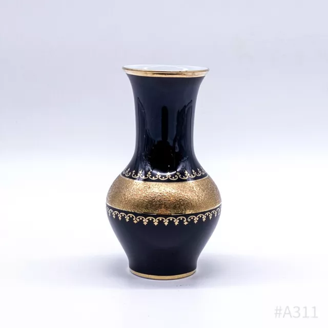 Royal Porcelain Bavaria Flower Vase KPM Germany Handmade Real Cobalt | 14.5cm