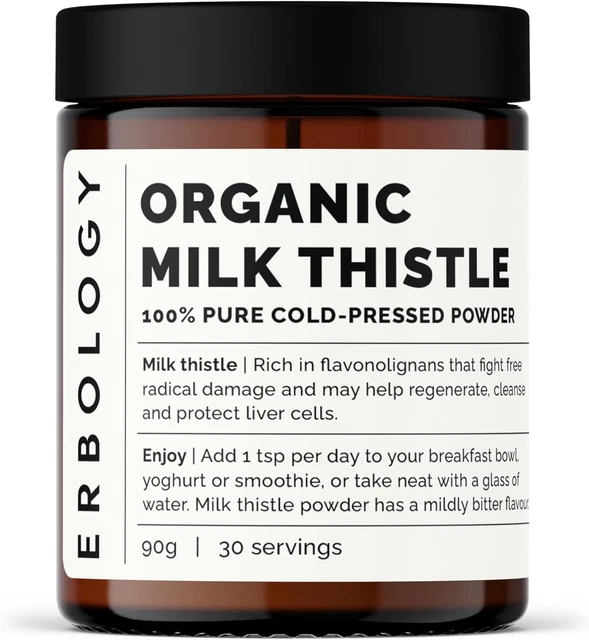 ORGANIC MILK THISTLE Powder 90G 30 Servings 180Mg Silymarin per