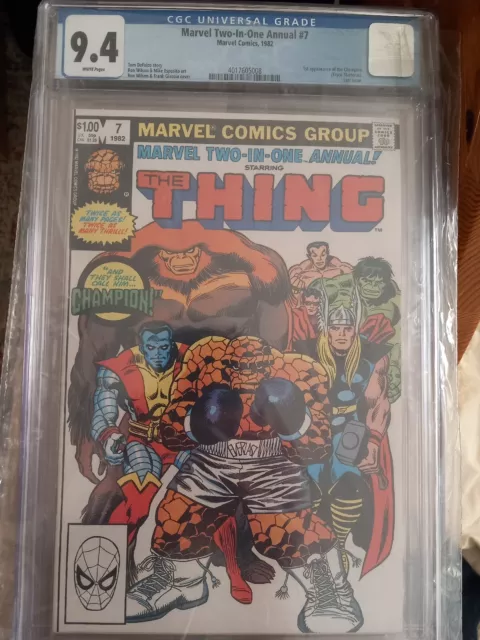 Comic Marvel Two In One Annual, The Thing #7 Nm 9.4 Cgc , 1St App. Of Champion