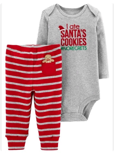 🎄 NEW! Carters ●3~M● Months I ATE SANTA'S COOKIES #NOREGRETS! Christmas Outfit.
