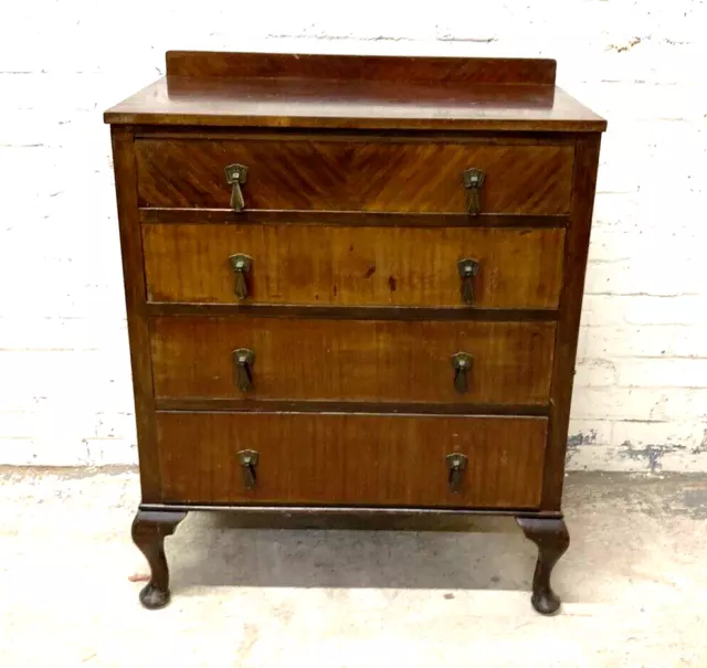 Antique Art Deco 1930's Mahogany Four Drawer Chest of Drawers (Can Deliver) 2
