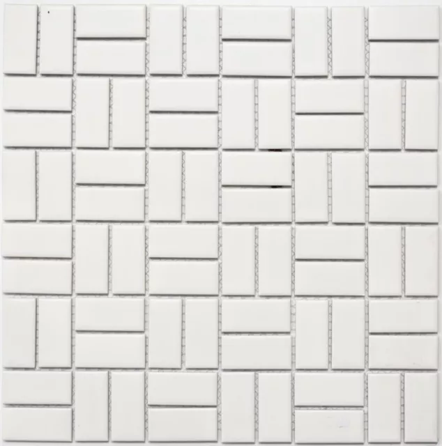 Mosaïque carreau céramique moulin à vent blanc mat bain 24-CWM07WM_f |10 plaques