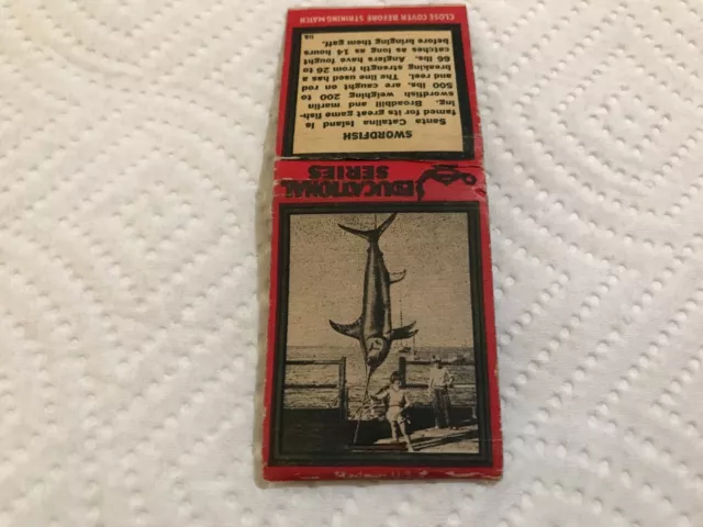 Vintage Matchbook Cover Santa Catalina Island Swordfish 1-C