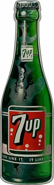 Seven Up 7 Up Soda Pop Bottle 20" Heavy Duty Usa Made Metal Advertising Sign