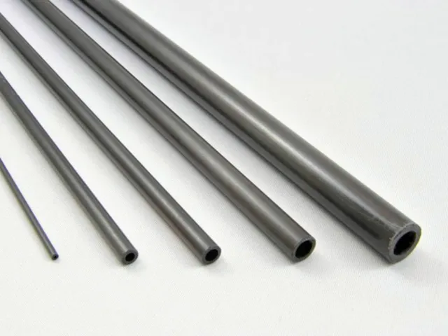 800mm Lengths Pultruded Carbon Fibre Tubes: 2, 3, 4, 5, 6, 8, 10, 12mm