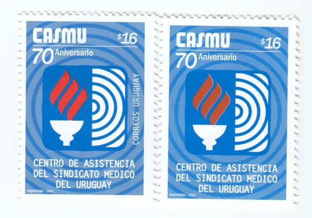 Uruguay, 2005 El 70th Anniversary Of Salud Insurance, Conjunto De 2 Sellos - MNH