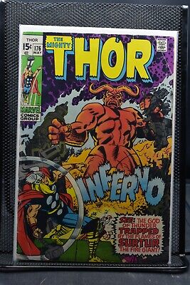 The Mighty Thor #176 Marvel Comics 1970 Loki & Surtur Appearance Asgard 3.0
