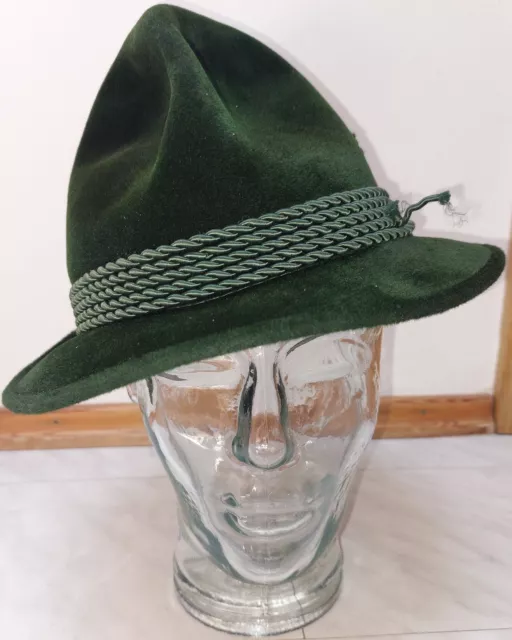 Trachtenhut Jägerhut  Größe 55 Forstgrün Hasenhaar Velour Trachtenverein