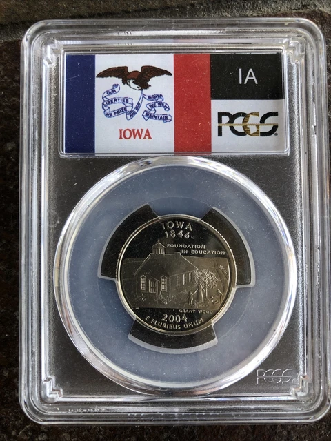 2004-S PCGS PR69DCAM PROOF Iowa Clad Washington State Quarter 25c