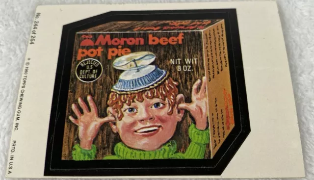 Topps Wacky Packages Series 4 Moron Beef Pot Pie No 244 Card Sticker 1980