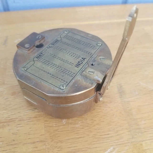ANTIQUE BRUNTON COMPASS India Vintage Compass Brass Natural Sine (Parts
