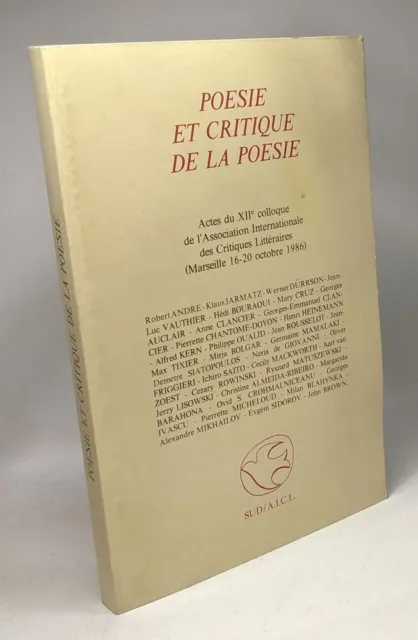 Poesie et critique de la poesie : actes du XIIe colloque de l'Association