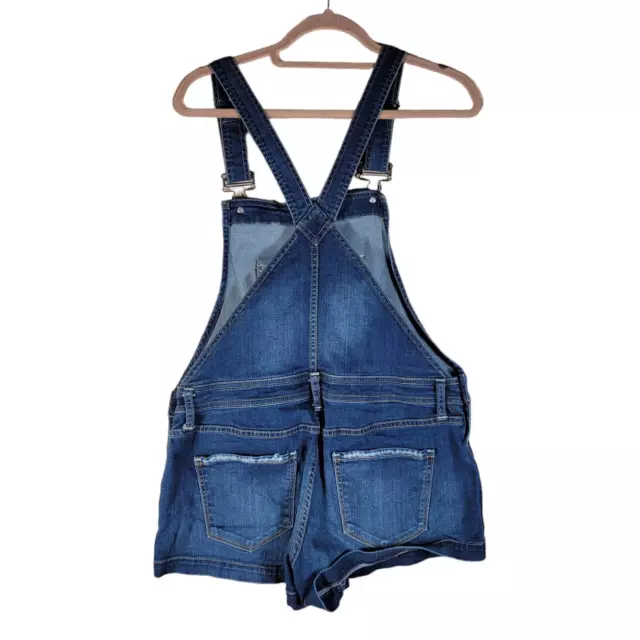 Arizona Jean Co Blue Denim Jean Bib Shortalls Shorts Women Size  L 2