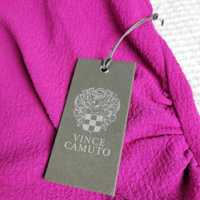 Vince Camuto Top Womens 3X Magenta Rose Pink Ruched Side Stretch Tunic Ladies 3