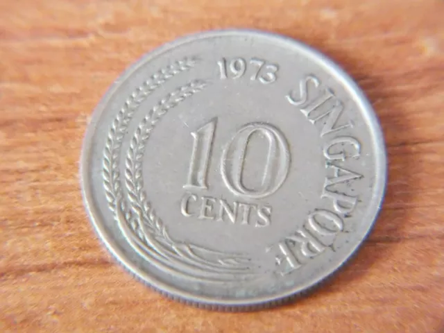 1973 Singapore 10 Cent Coin.