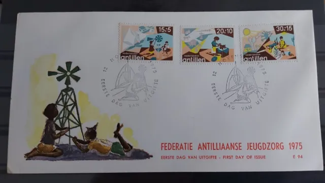 Niederländische Antillen Ersttagsbrief Kindermarken 1975
