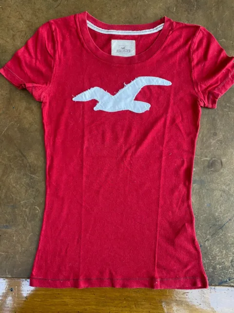 Hollister+T Shirt+Rosso++ Tg Xs ++Originale 100%+Street Wear+Reuse