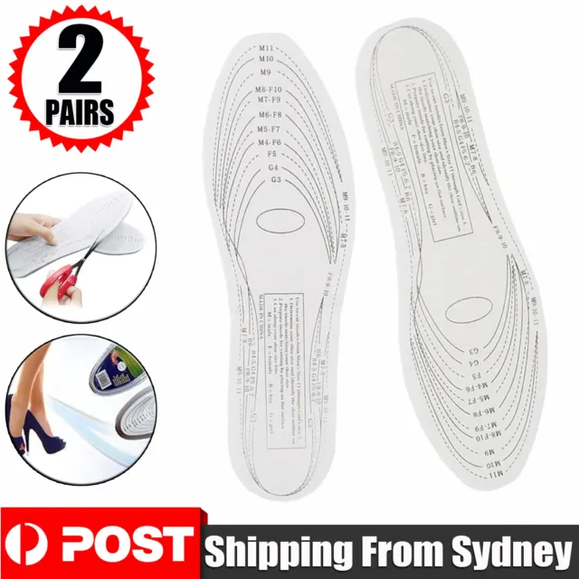 2Pairs Memory Foam Insoles Lightweight Shoe Pads Men Women Unisex Comfortable Au