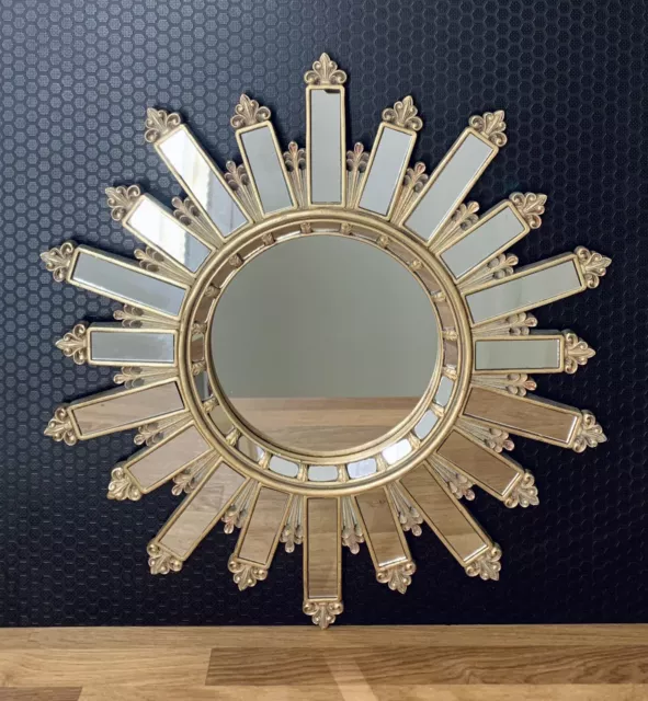 Wandspiegel in Barock Optik Sonne Spiegel gold Antik Stil Badspiegel Jugendstil