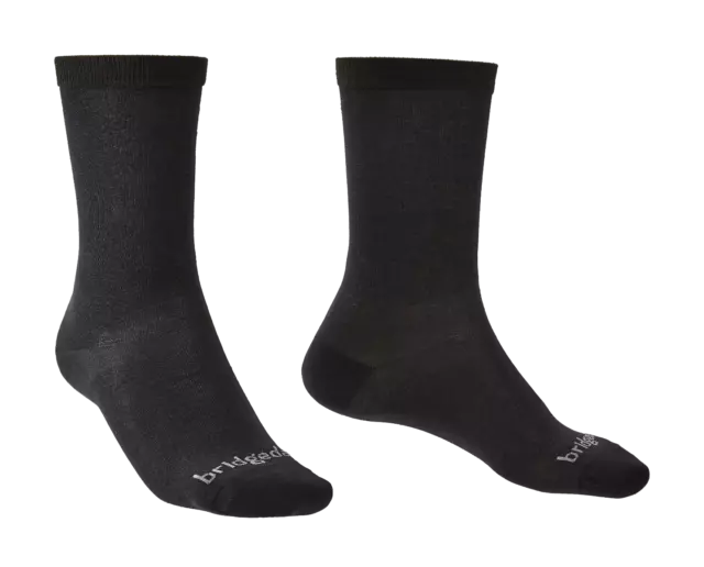 Bridgedale LINER Base Layer Coolmax Liner Boot Socks x 2 Men's 710539/846 Black