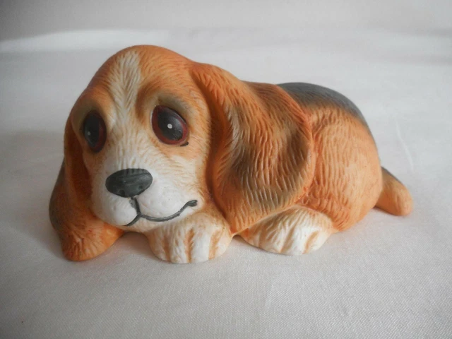 Vintage Homco Basset Hound Beagle Puppy Dog Figurine
