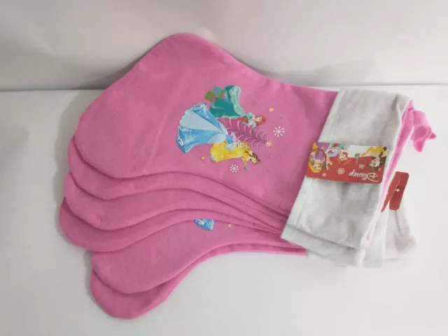 Disney Princess Trio Holiday Friends Pink Cloth Hanging Christmas Stocking NWT