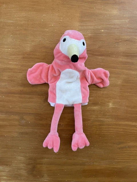 OL/Peluche doudou marionnette oiseau Flamand rose maisons du monde TBE