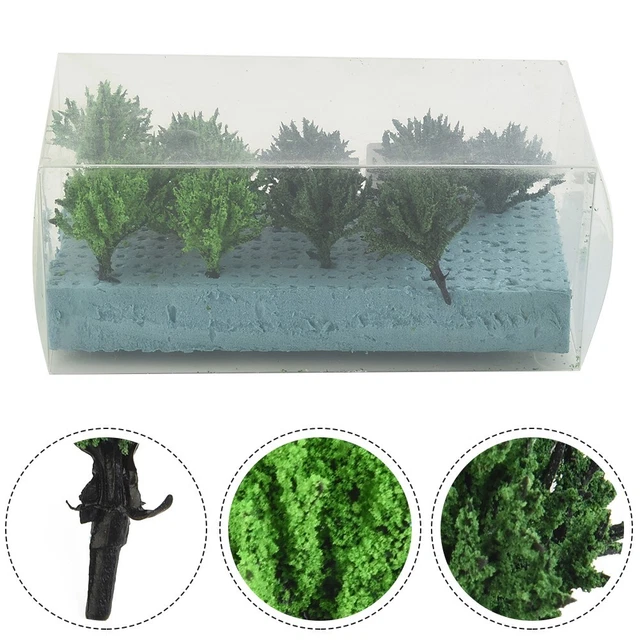 Set Décor Maquette Train - 24 Arbres Artificiels Verts - Échelle HO/N - Neuf