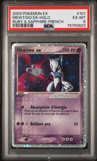 🇫🇷 Mewtwo Ex PSA 6 Rubis Et Saphir 101/109 Bloc Ex Carte Pokemon Pca Fr 💫