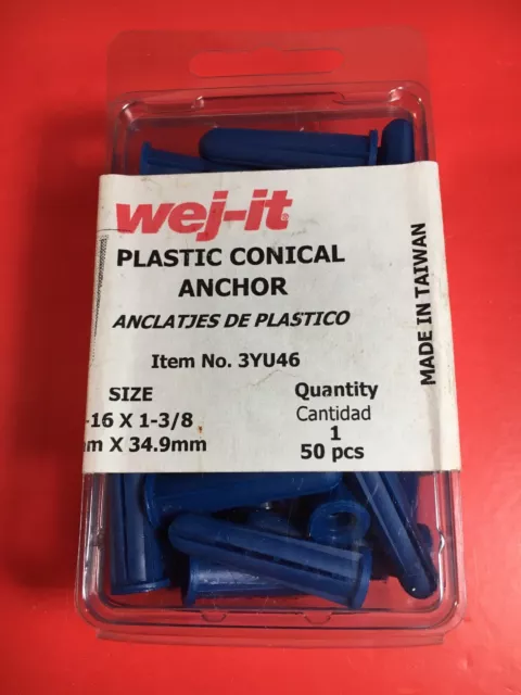 Wej-it Plastic Conical Anchor - 50 Count - Item No. 3YU46