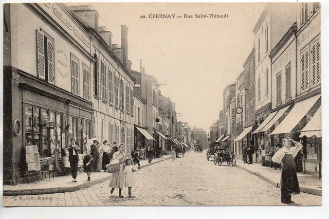 EPERNAY - Marne - CPA 51 - shops - shops on rue St Thibault