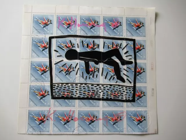 K. Haring: Edited 3 Dimensional Screen Print + Maker On Stamps Bow