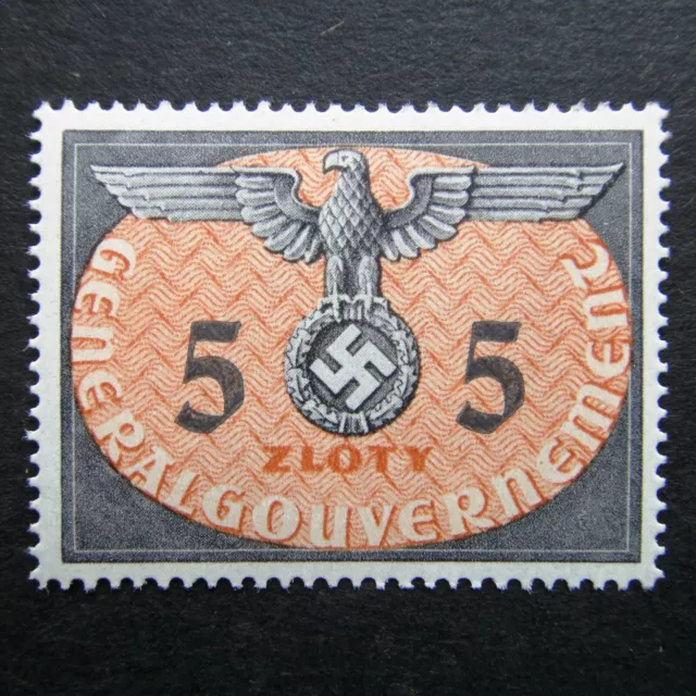 Germany Nazi 1940 Stamp MNH Swastika Eagle 5z Generalgouvernement WWII Third Rei