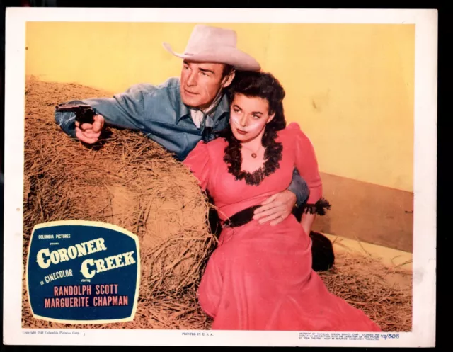 Coroner Creek 11"x14" Lobby Card #2 Randolph Scott Marguerite Chapman  Western