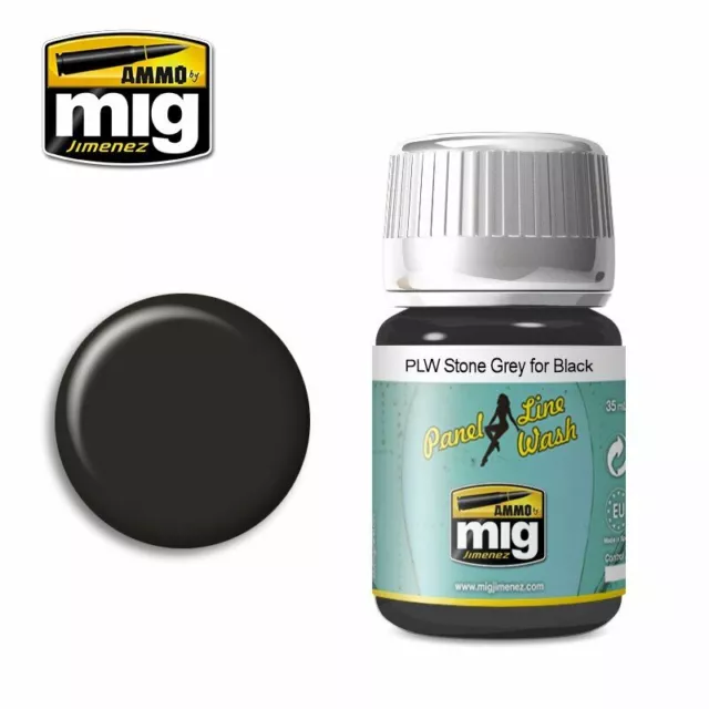 Ammo MIG 1615 - Aircraft Panel Line Wash - PLW Stone Grey For Black