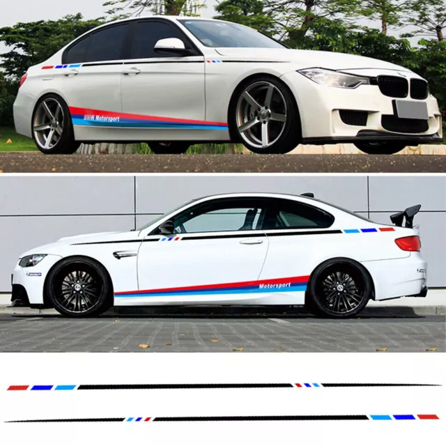 2Pcs Mlt-Color Sticker Side Skirt Decal Trim Fit for BMW 1 3 4 5 6 7 M3 M5 M6 X3