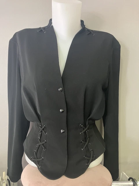 Manteau Vintage Thierry Mugler Des Années 80 En Soie - Taille 38 - Couleur Ecru - Occasion Très Bon état