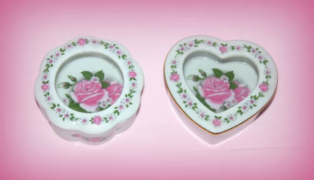 Bobs Boxes Heart Shaped Set of 2 Filigree Pattern Decorative Boxes with Lids