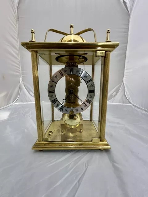 Vintage Franz Hermle 4 Glass Bell Strike Mantle Clock