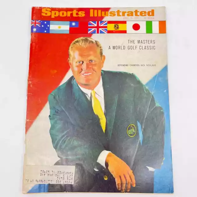 1967 April 10 Sports Illustrated Magazine Golf Jack Nicklaus The Masters TE8