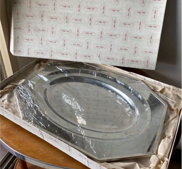 Plateau Métal Martelé Argenté – 25 Cm, Neuf, Fait Main, Pour Boissons
