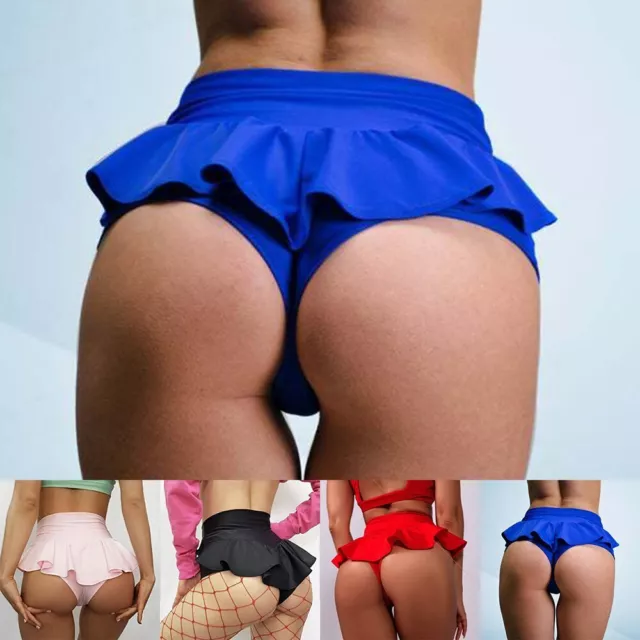 Womens Skort Ruffle Shorts Yoga Gym Panties Panty Polyester Sexy Sports