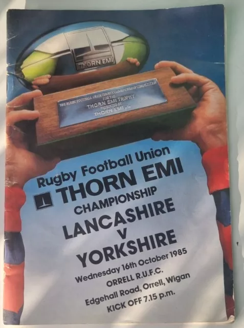 Rugby Football Union Thorn Championship Lancashire V Yorkshire Wigan 16/10/1985