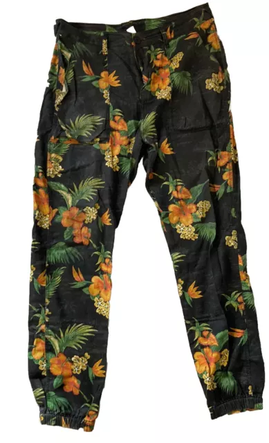 10 DEEP Floral Camo Elastic Cuffed Pants Size 34