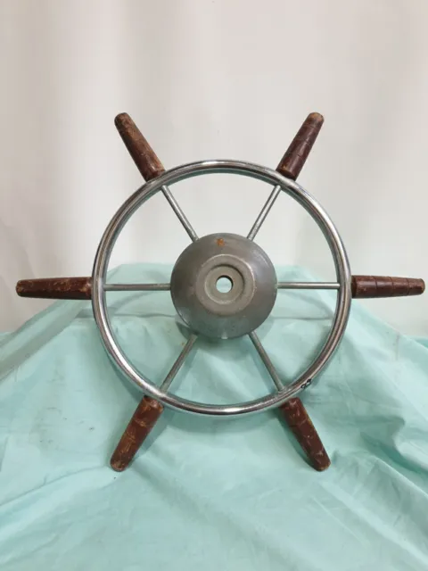 Vintage Chris-Craft Sail Boat Steering Wheel 6 Spoke For Restoration Recondition
