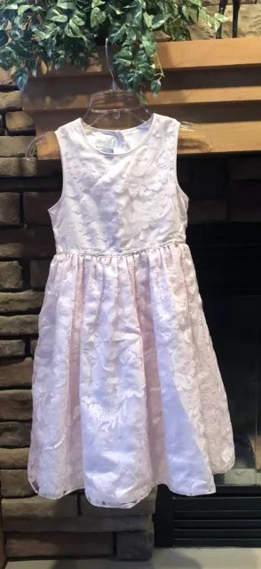 Perfectly Dressed Girls Sz. 6x Pink Floral Overlay Special Occasion Dress Bow