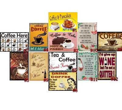 Drink Coffee Retro Metal Tin Signs Vintage Plate House Cafe Art Wall Decor