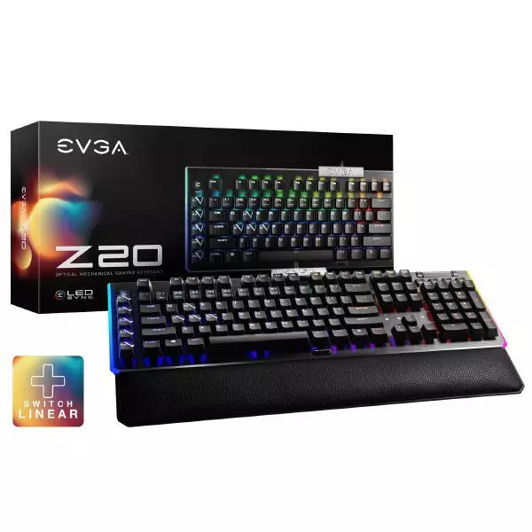 EVGA Z20 RGB Optical Mechanical Gaming Keyboard, RGB Backlit LED, Optical Mechan