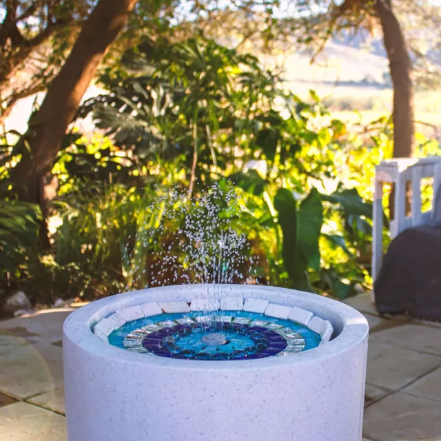 Hydria Re-Chargeable Water Feature - Interchangeable Styles, LED Lights, Remote